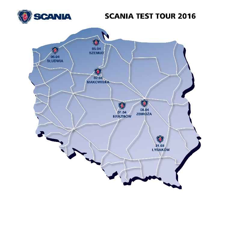 Pojazdy budowlane Scania w trasie po Polsce