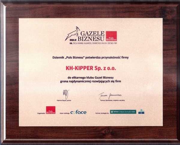 KH-KIPPER nagrodzony Gazelą Biznesu 2012