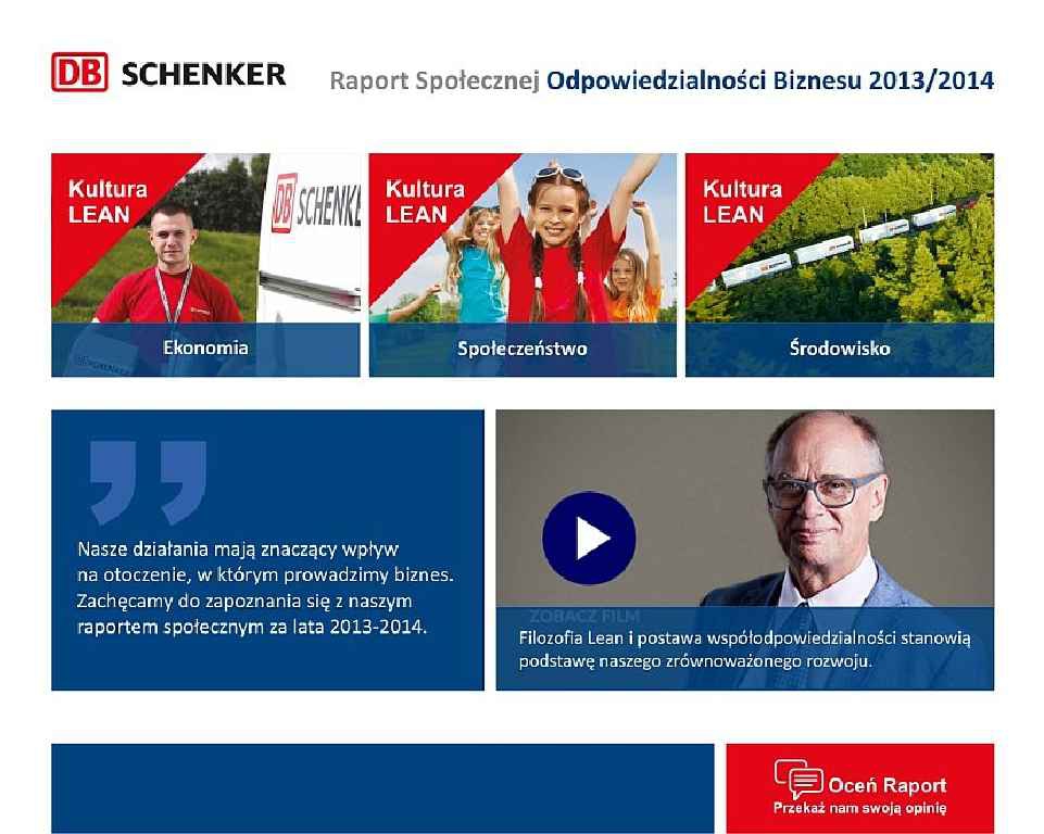 Raport społeczny DB Schenker Logistics - przeczytaj i oceń