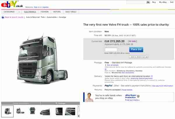 Volvo FH na aukcji eBay