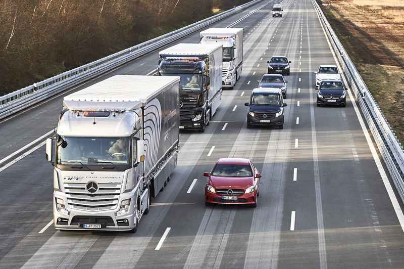 Highway Pilot Connect - ciężarówki jadące w konwoju