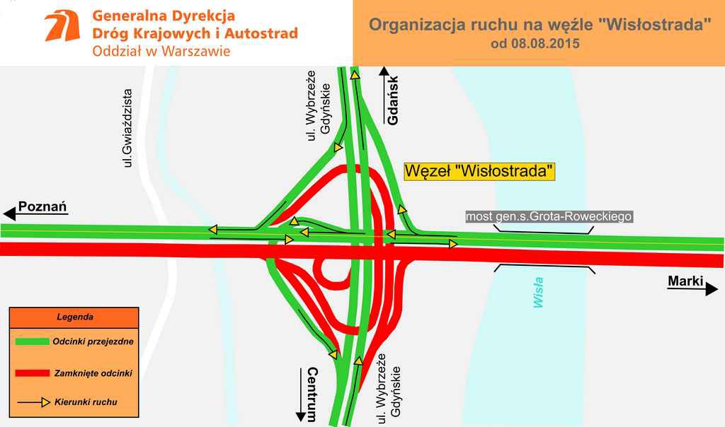 Otwarcie jezdni na Trasie AK i Wisłostradzie w Warszawie