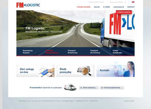 Strona dedykowana usługom transportowym FM Logistic