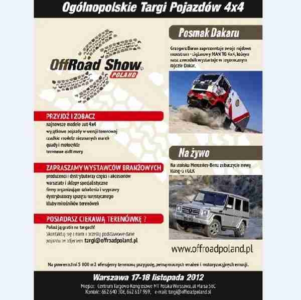 OffRoad Show Poland: 17-18 listopada 2012 roku