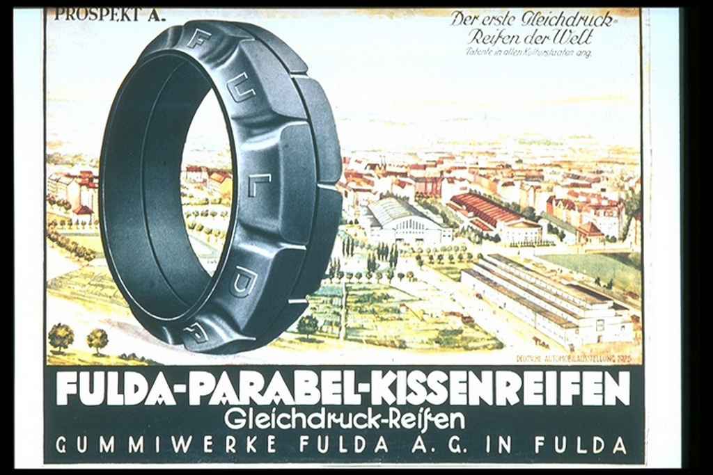 Reklama opon Fulda z 1925 roku
