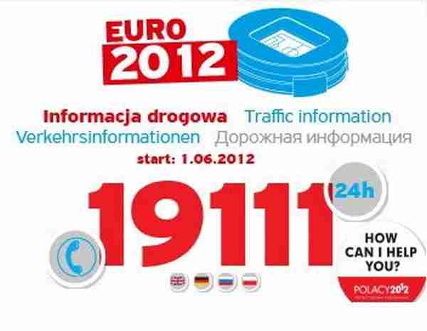 EURO 2012: Zaplanuj podróż samochodem! Skorzystaj z numeru 19 111!